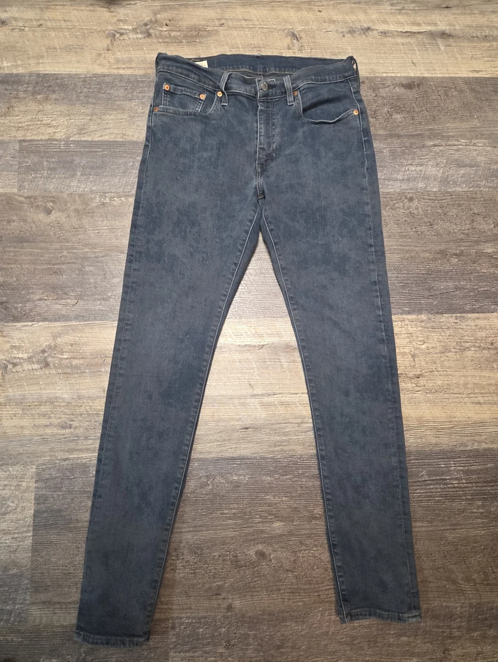 Levi's Premium Men's Distressed Dark Acid Wash Skinny Taper Jeans